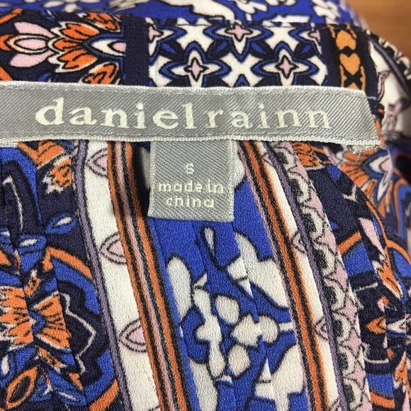 Daniel Rainn Blue and Brown Boho Peasant Blouse - Picture 6 of 8